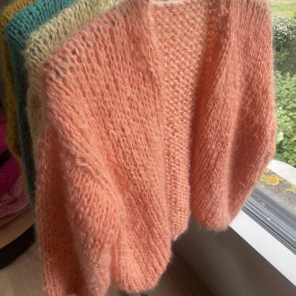 Vest zalm mohair wol katoen